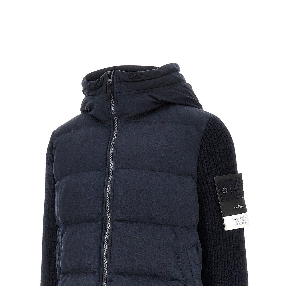 Ghost wool down jacket with knitted sleeves