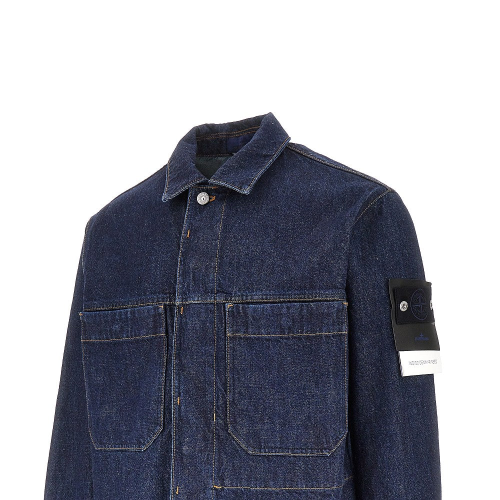 'Denim Research' Indigo Denim overshirt
