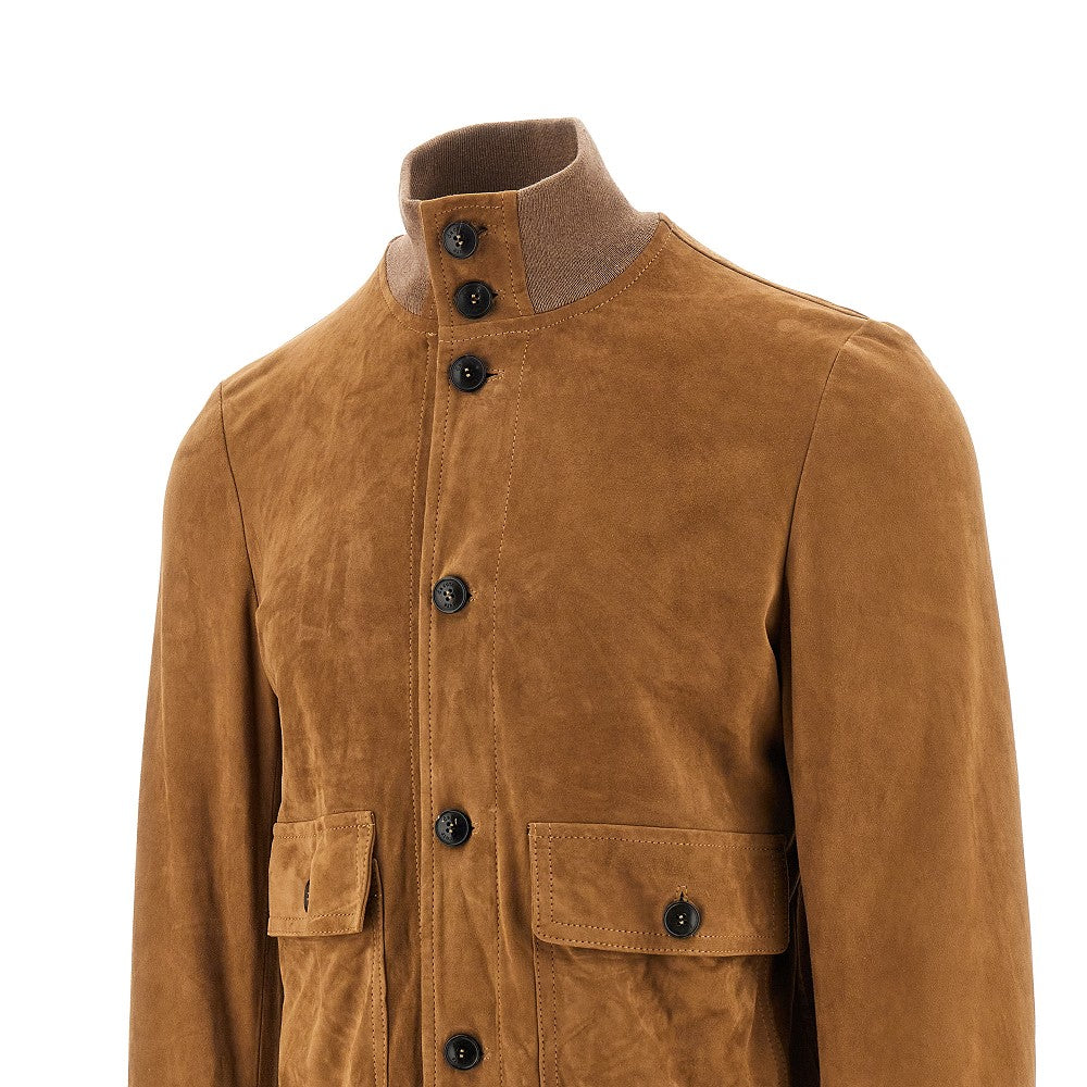 Bomber in pelle scamosciata