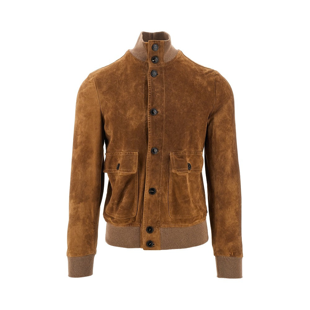 Bomber in camoscio lavato