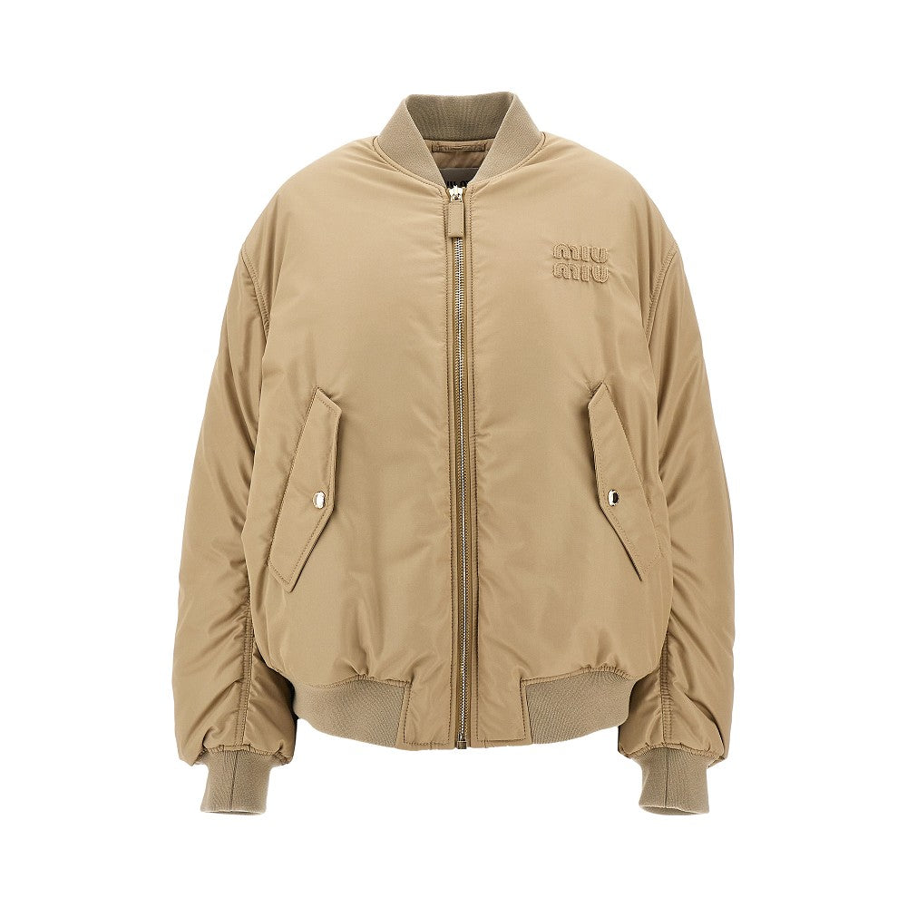 Padded nylon bomber jacket