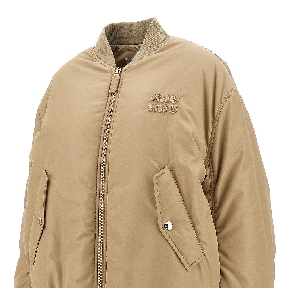 Padded nylon bomber jacket
