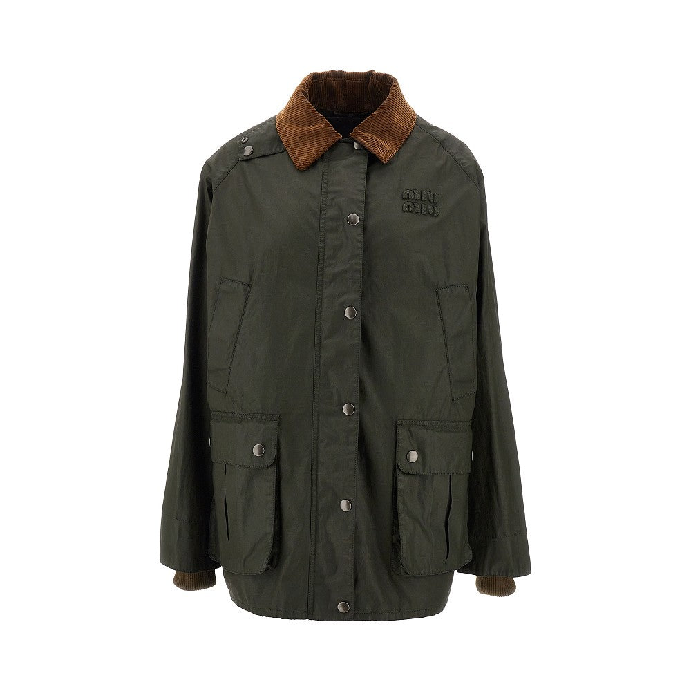 Coated cotton blouson jacket