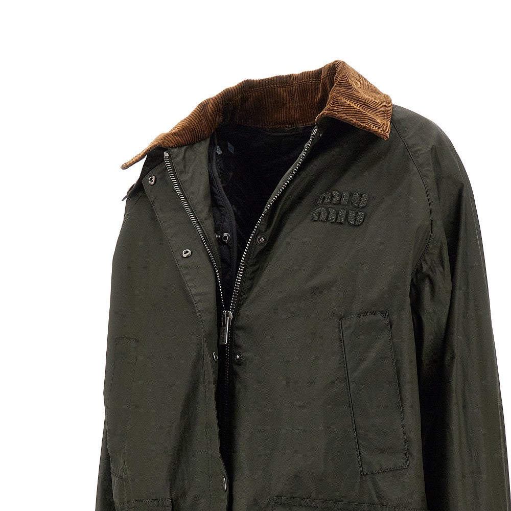 Coated cotton blouson jacket