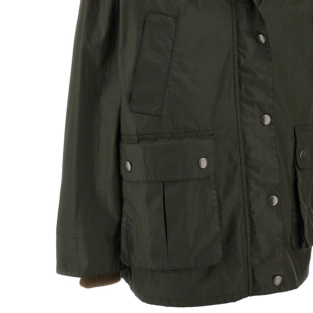 Coated cotton blouson jacket