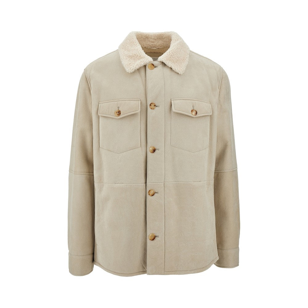 Single-breasted sheepskin jacket