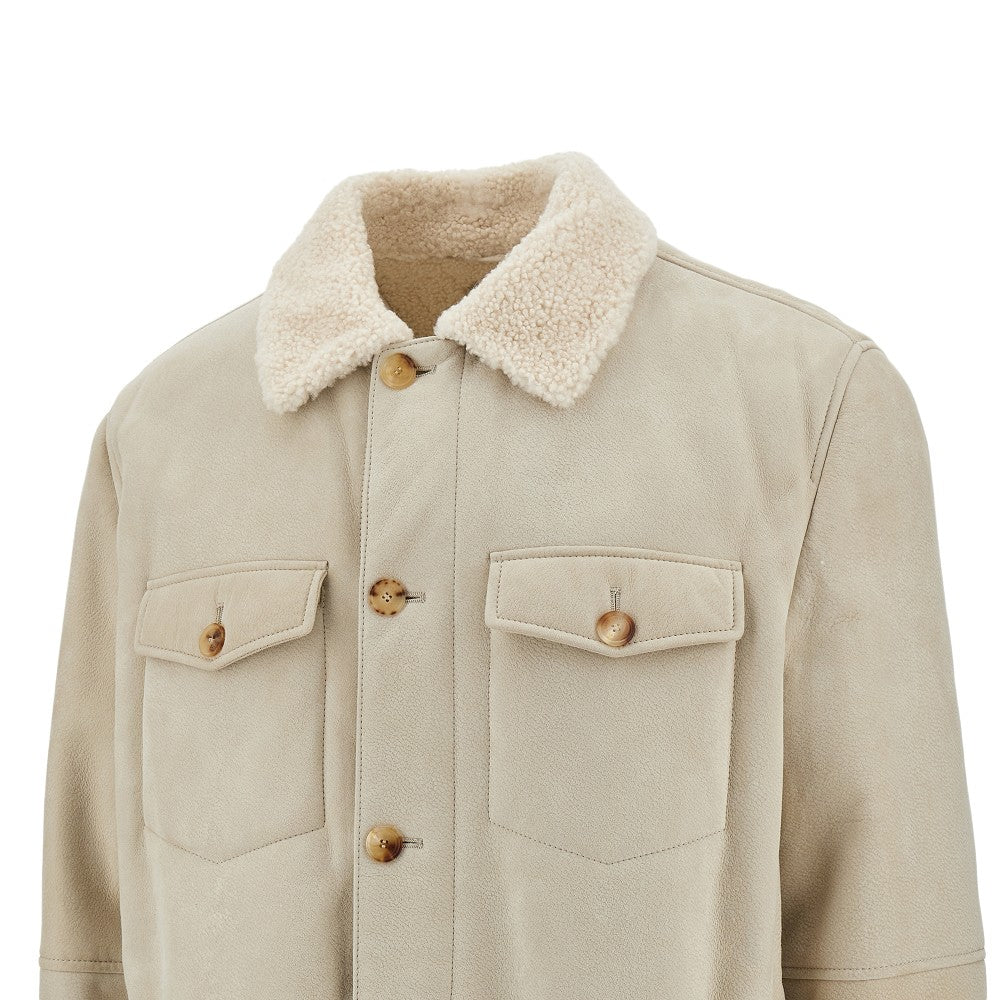 Single-breasted sheepskin jacket
