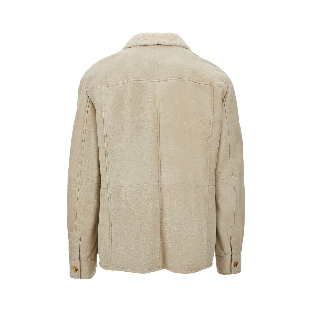 Single-breasted sheepskin jacket