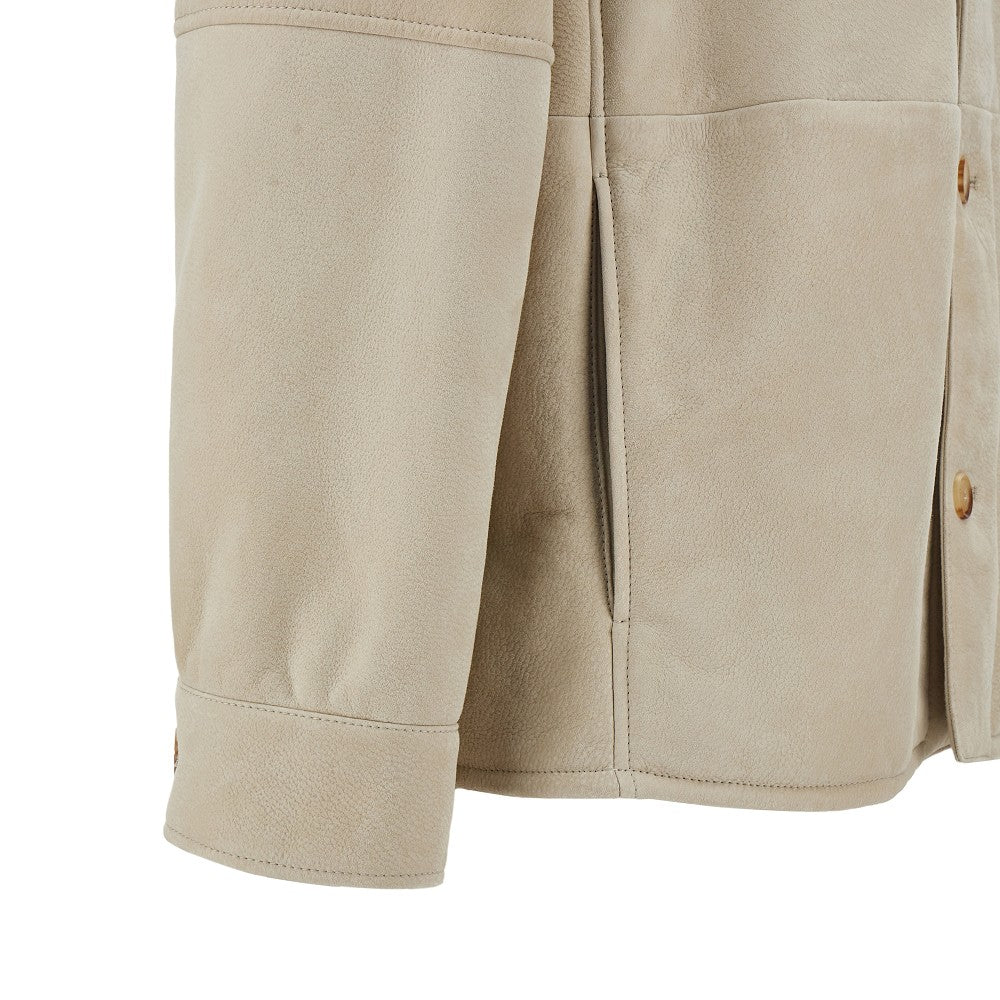 Single-breasted sheepskin jacket
