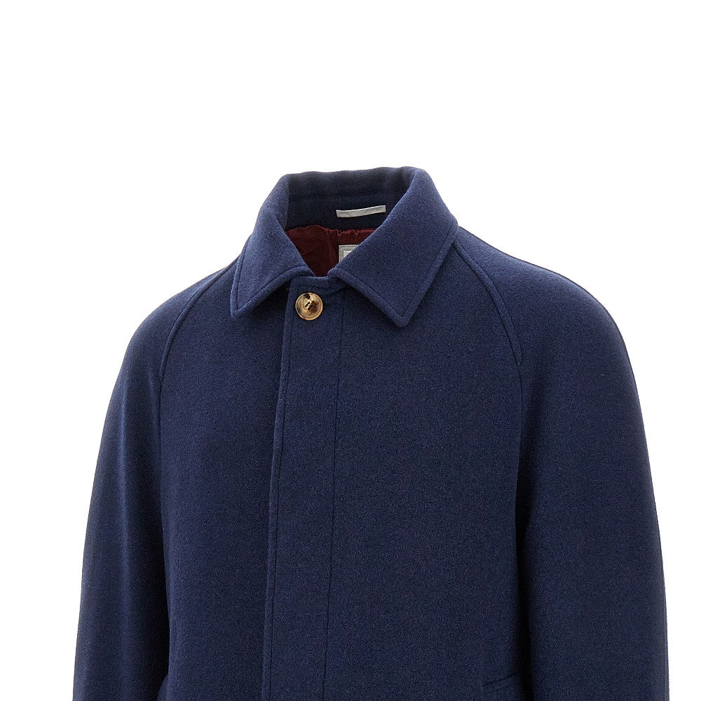 Single-breasted cashmere coat