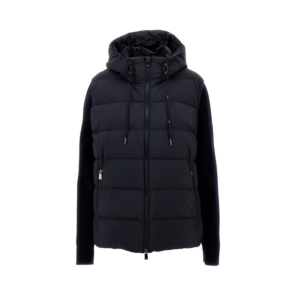 'Keitie' down jacket with knitted sleeves