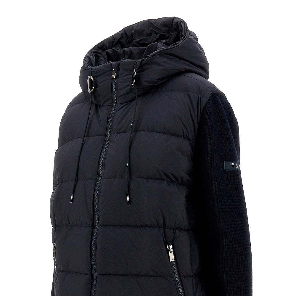 'Keitie' down jacket with knitted sleeves