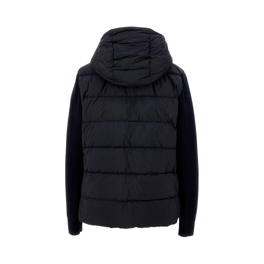 'Keitie' down jacket with knitted sleeves