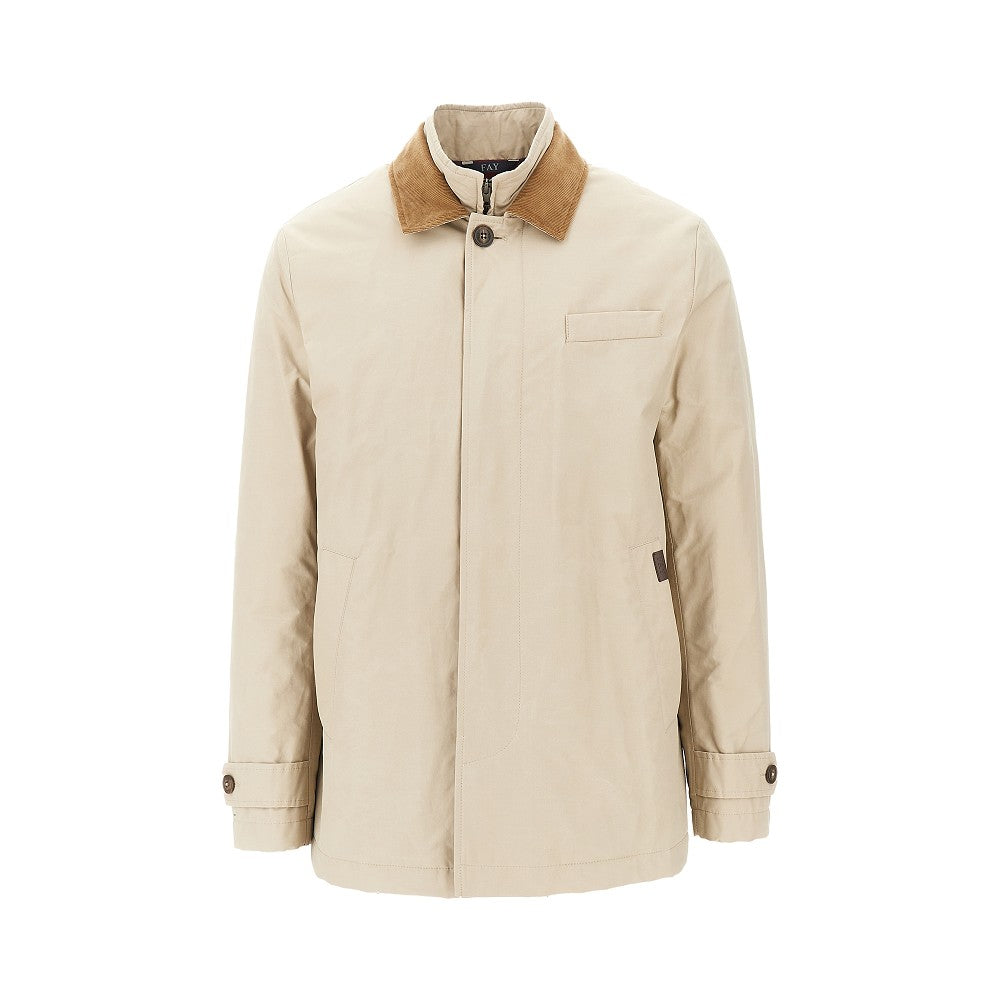 Padded Morning Coat with corduroy collar