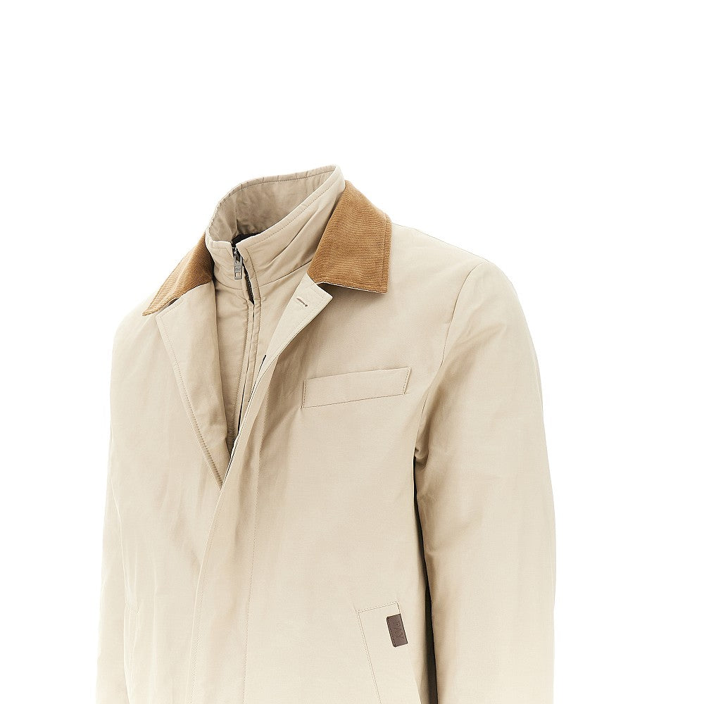 Padded Morning Coat with corduroy collar