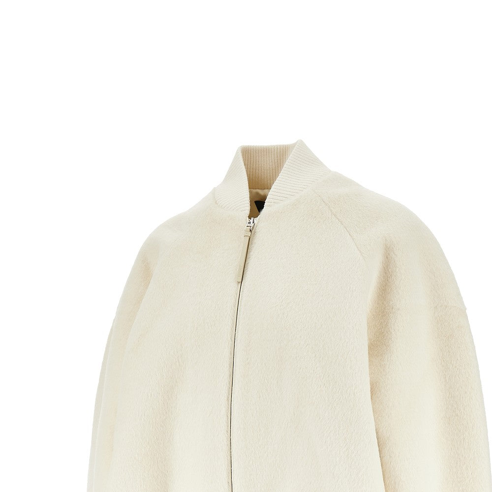 'Pilu' alpaca and wool bomber jacket