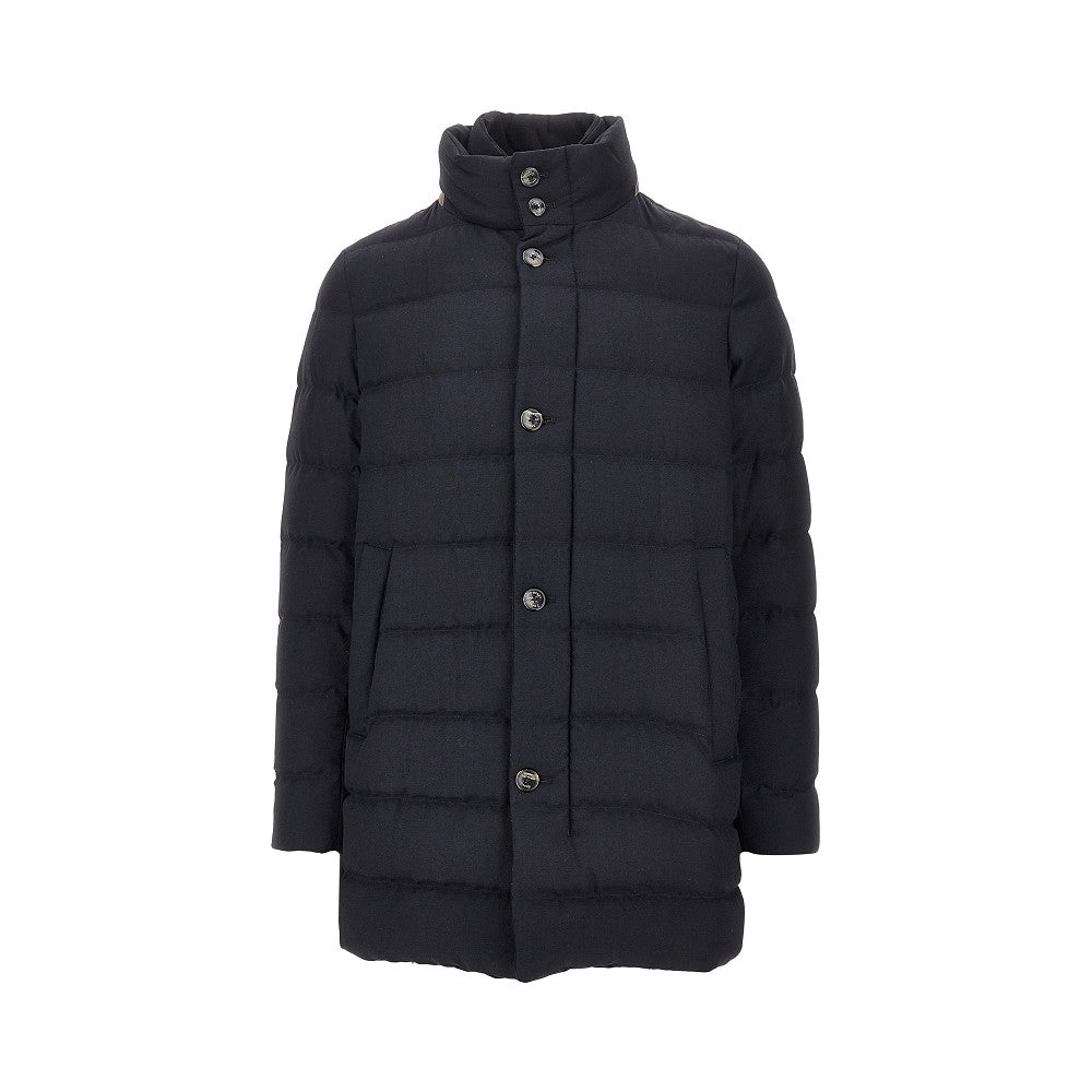 Padded twill coat with removable bib