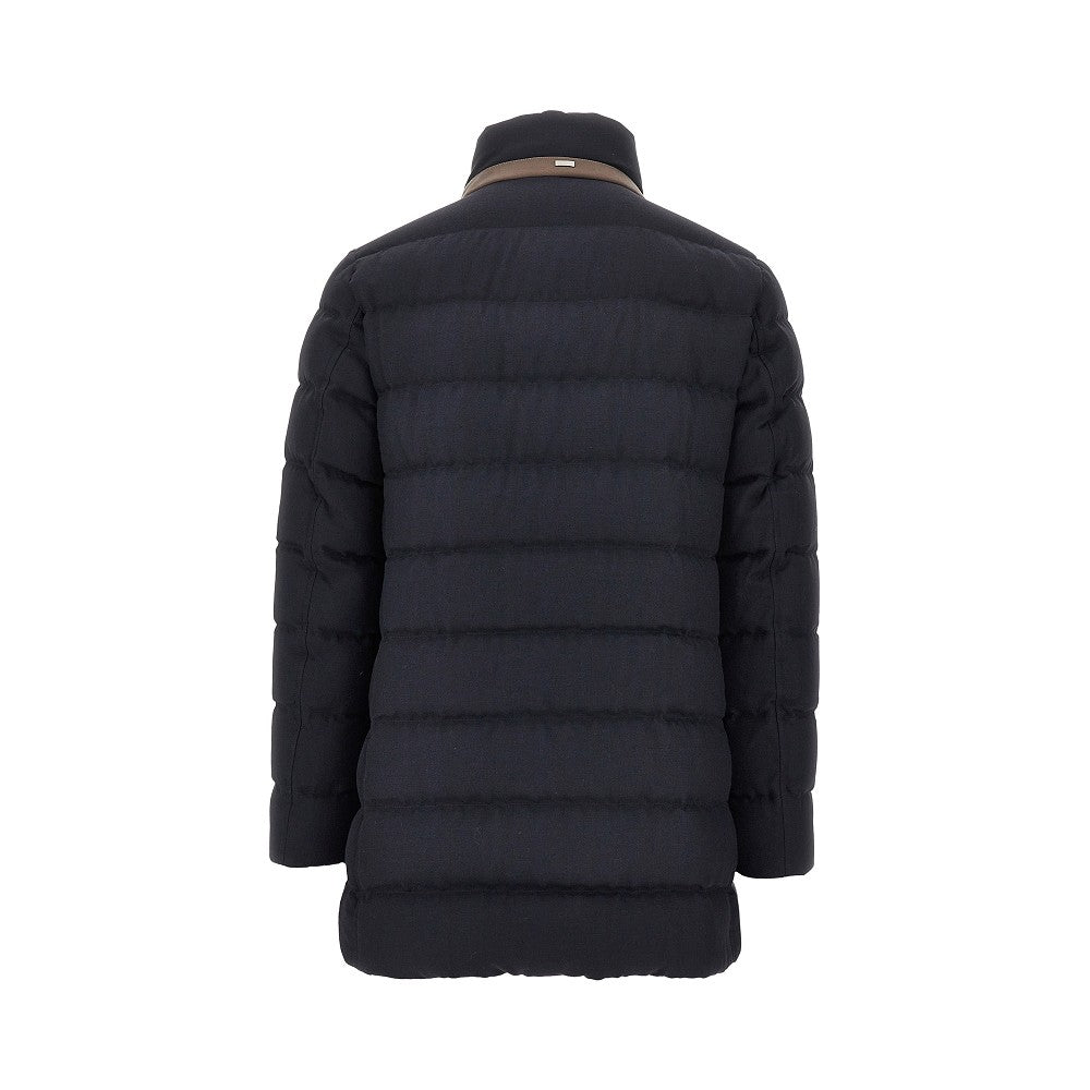 Padded twill coat with removable bib