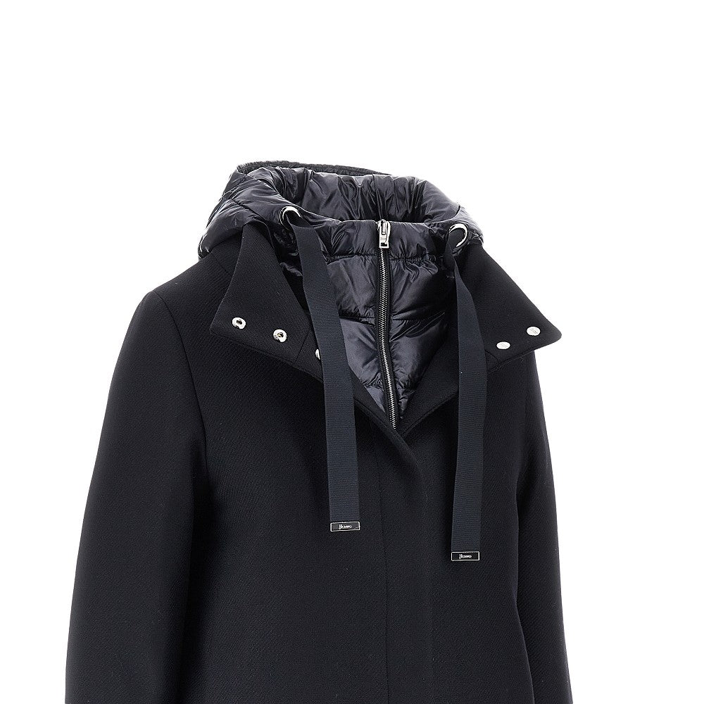 Padded coat with nylon details