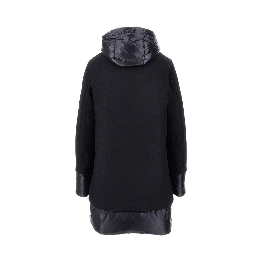 Padded coat with nylon details