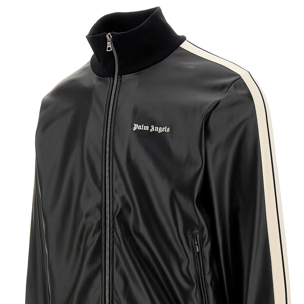 Track jacket in nappa sintetica