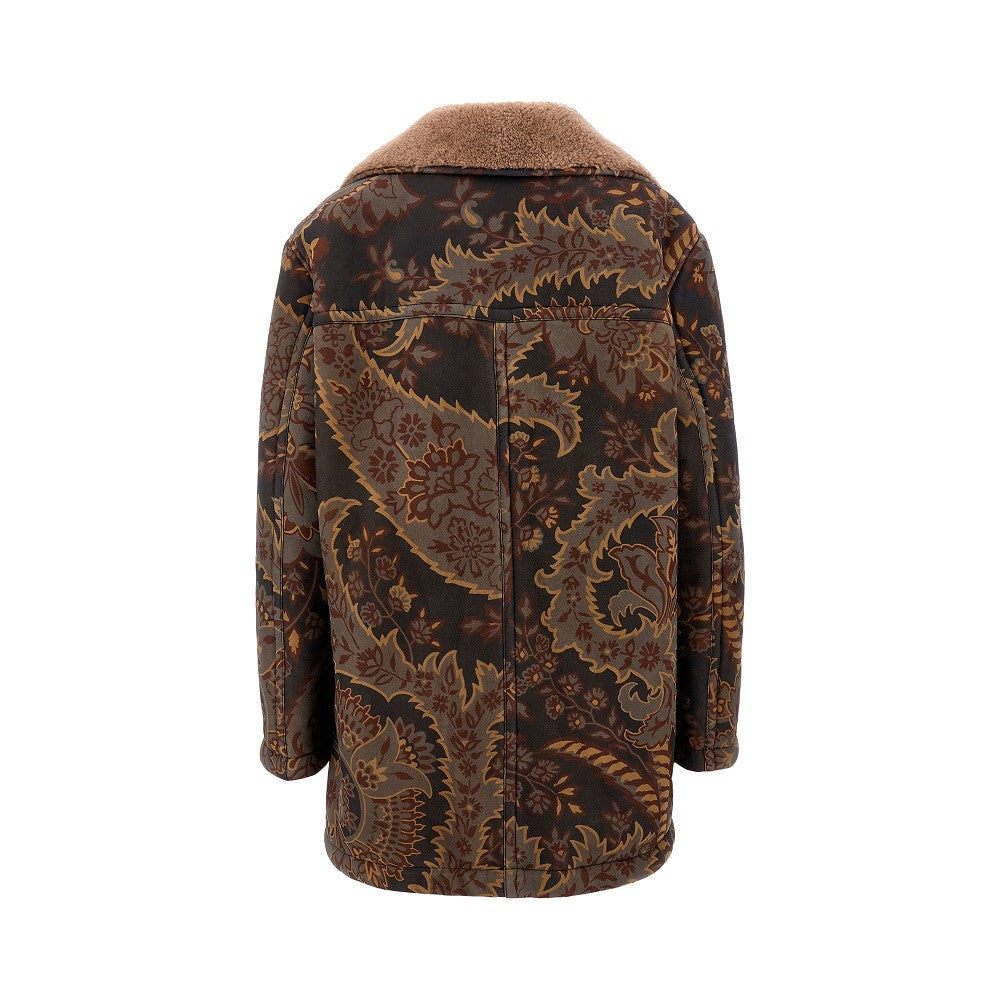 Printed shearling jacket