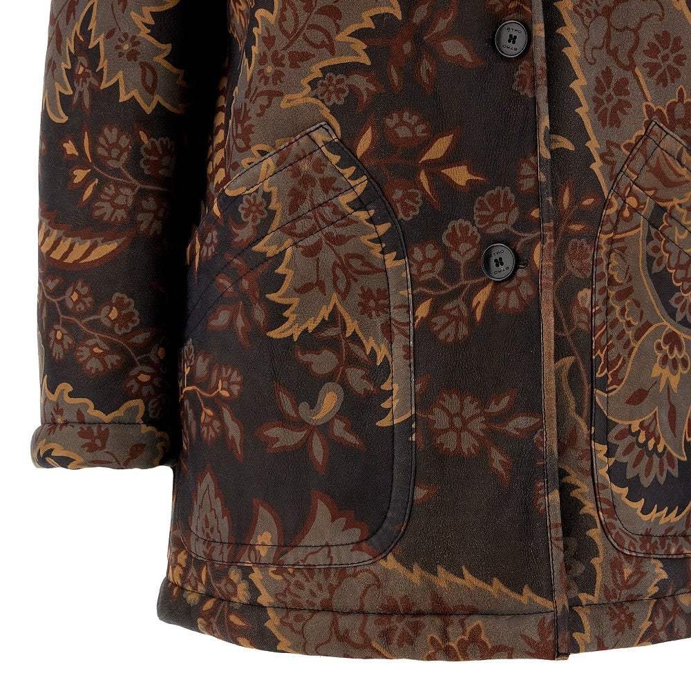 Printed shearling jacket