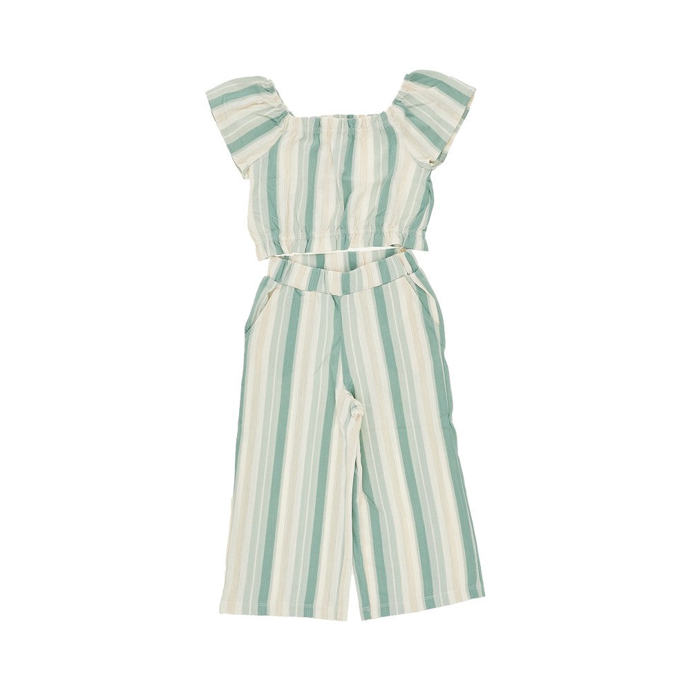 Striped cotton two-piece set
