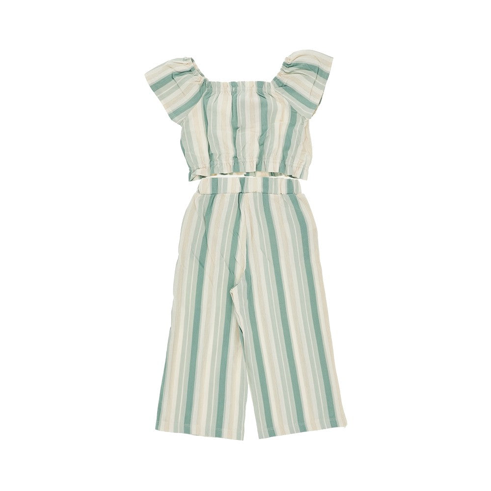 Striped cotton two-piece set