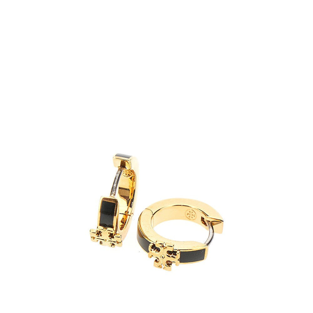 'Kira' enameled hoop earrings