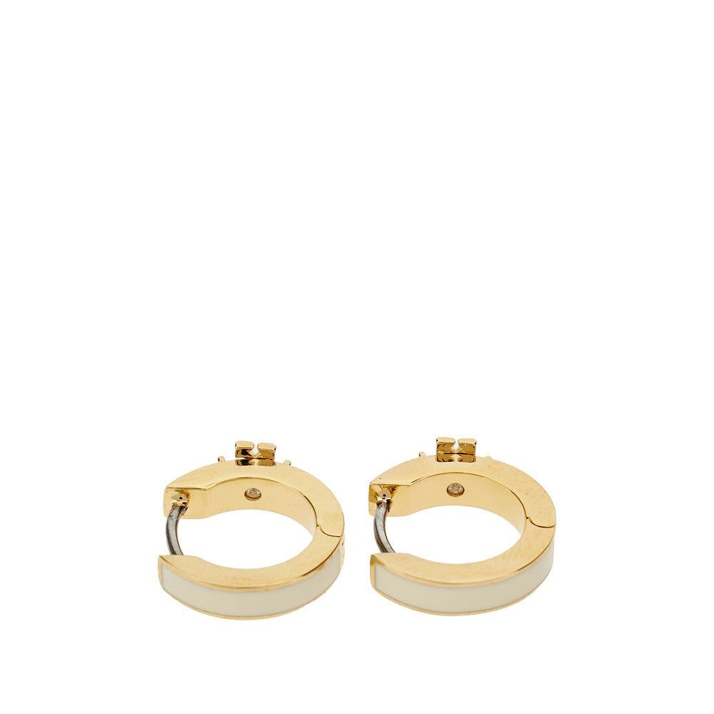 'Kira' enameled hoop earrings