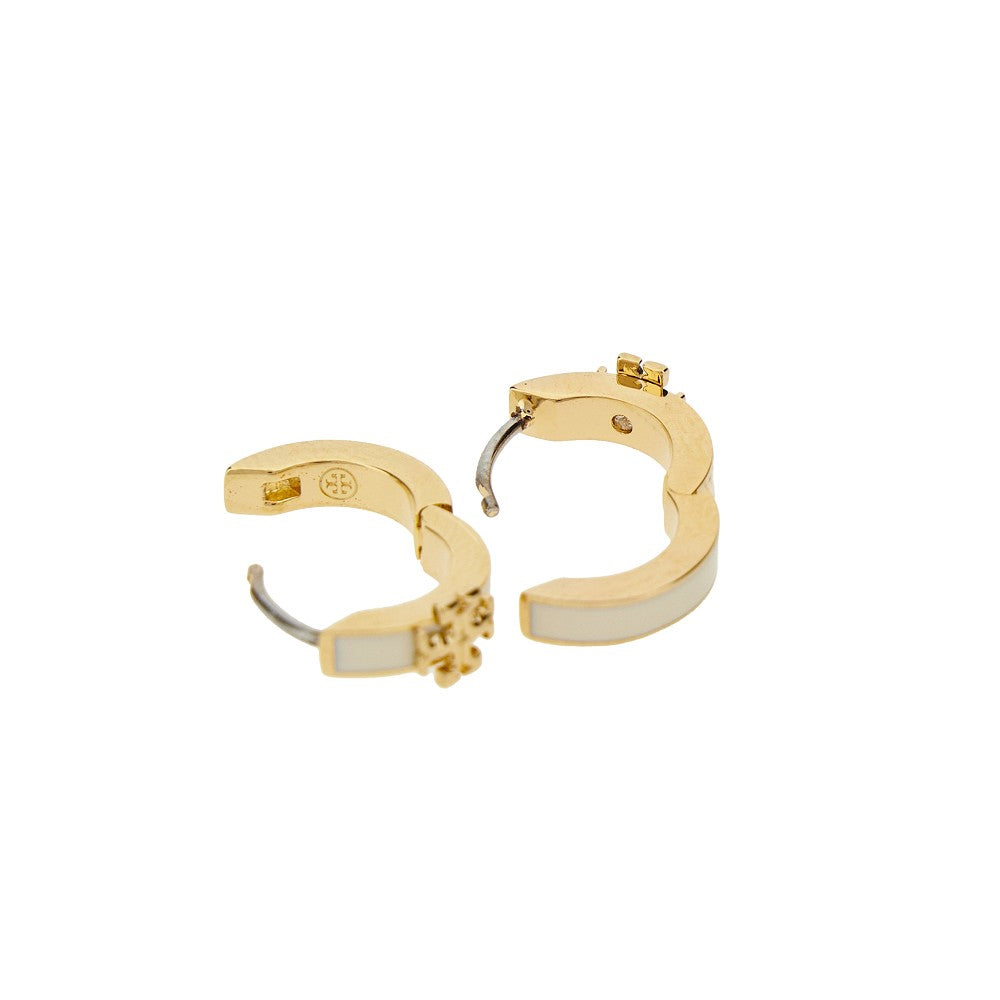 'Kira' enameled hoop earrings