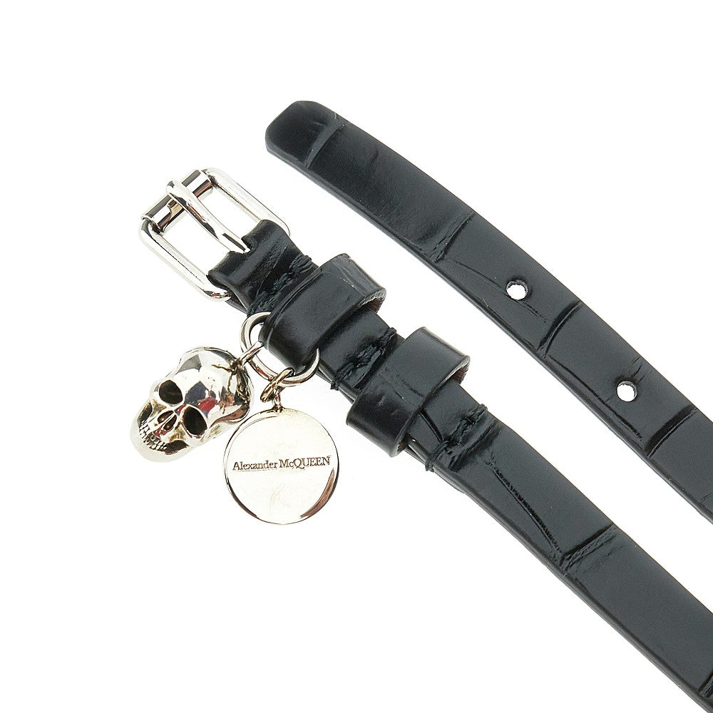 Skull leather bracelet