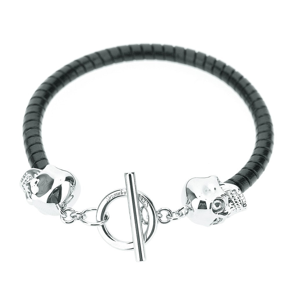 Leather bracelet with skulls