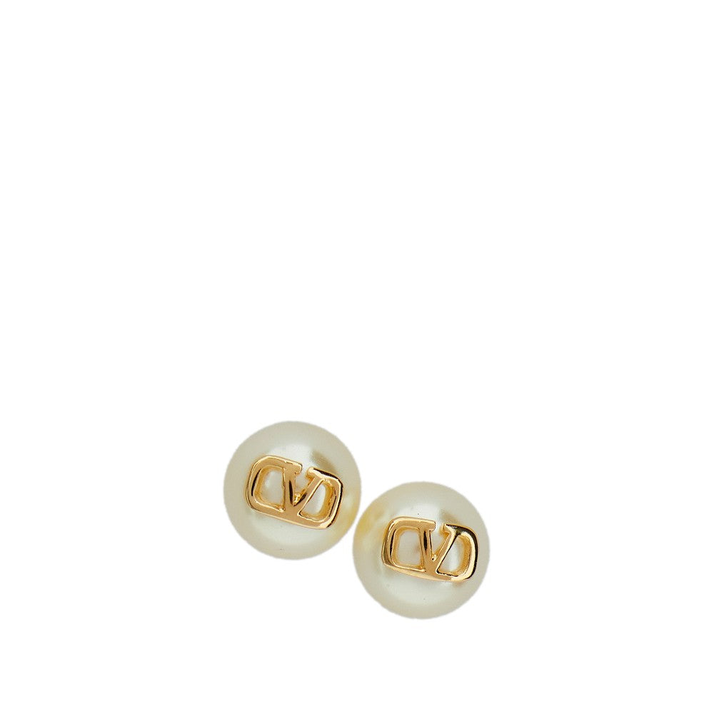 'VLogo Signature' pearl earrings