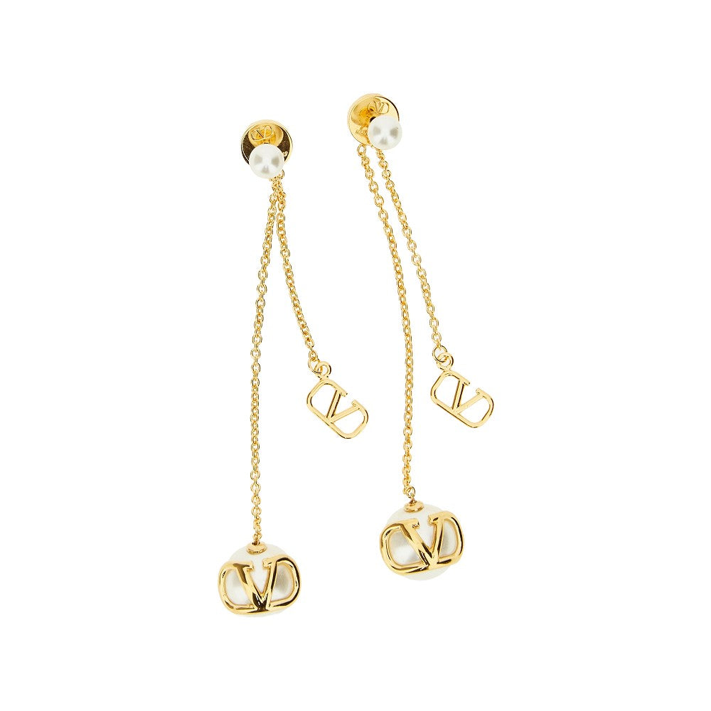 Orecchini 'VLogo Signature' con perle