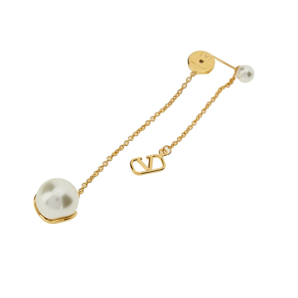 Orecchini 'VLogo Signature' con perle