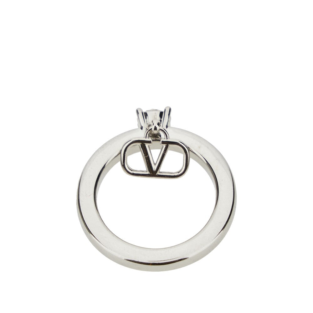'Mini Vlogo Signature' ring with crystal
