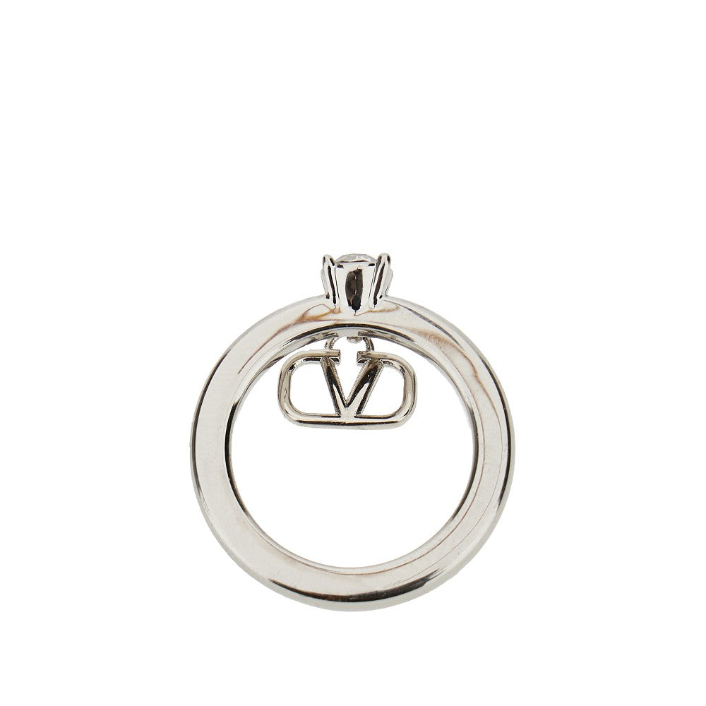 'Mini Vlogo Signature' ring with crystal