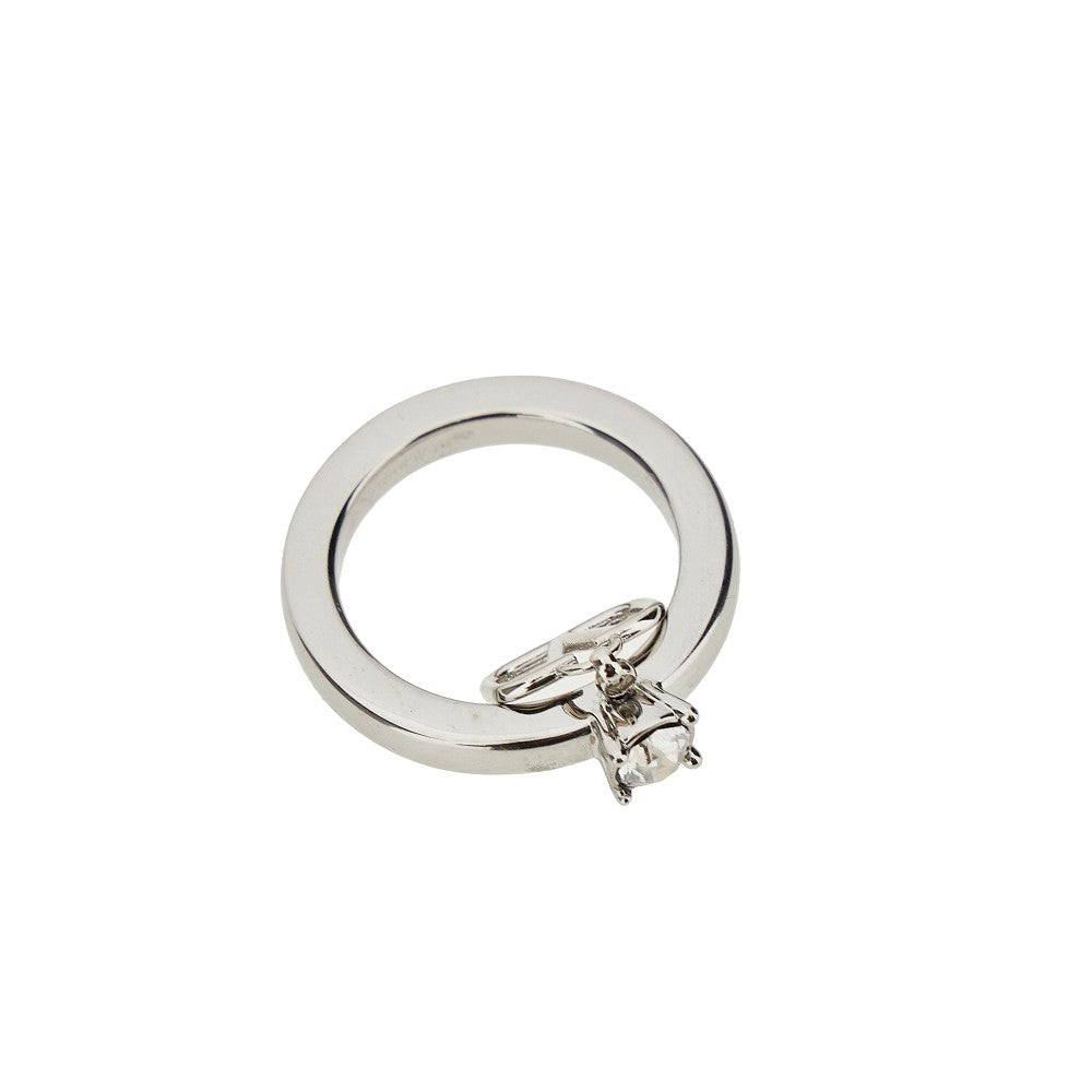 'Mini Vlogo Signature' ring with crystal