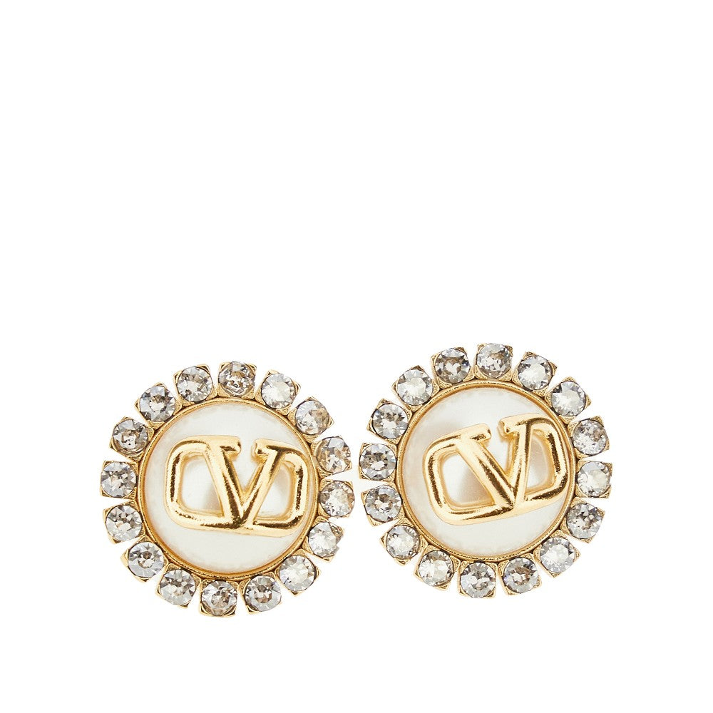 Orecchini VLogo Signature con cristalli
