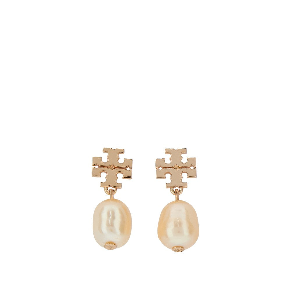 'Kira' pendant earrings with pearl