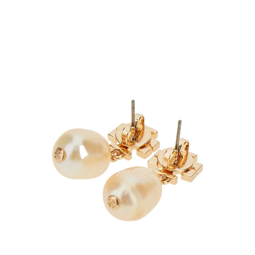 'Kira' pendant earrings with pearl