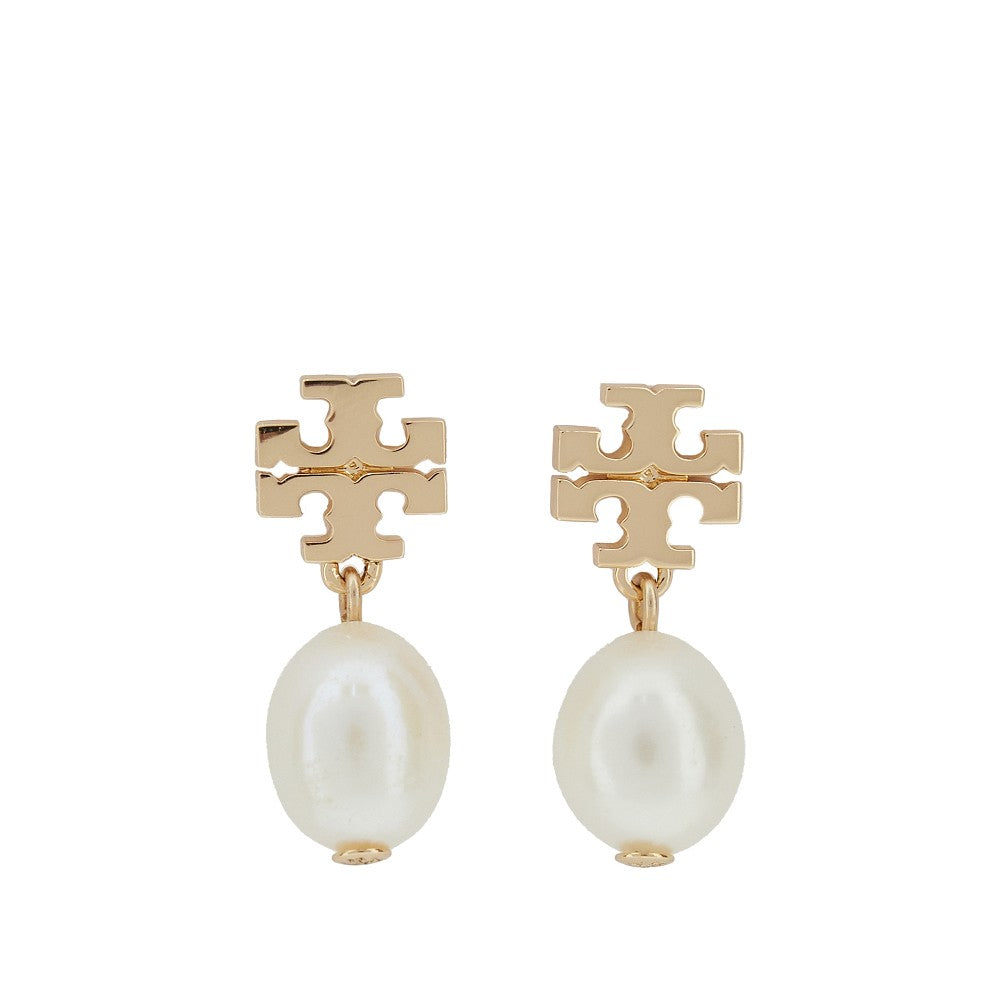 'Kira' pendant earrings with pearl