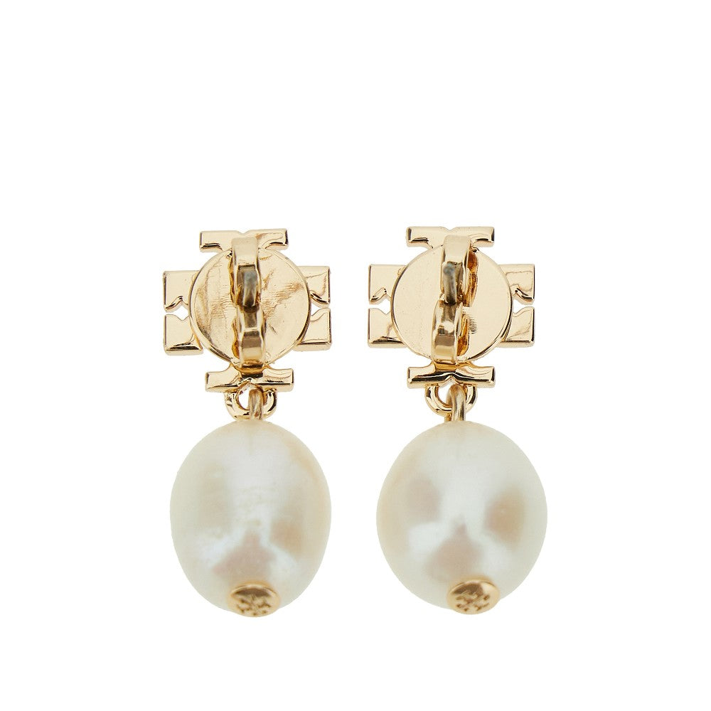 'Kira' pendant earrings with pearl