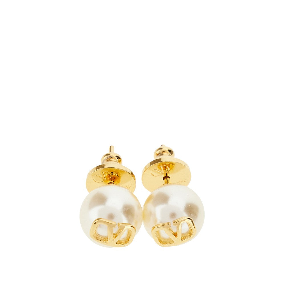 Orecchini 'VLogo Signature' con perle