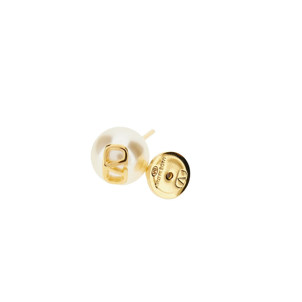 Orecchini 'VLogo Signature' con perle