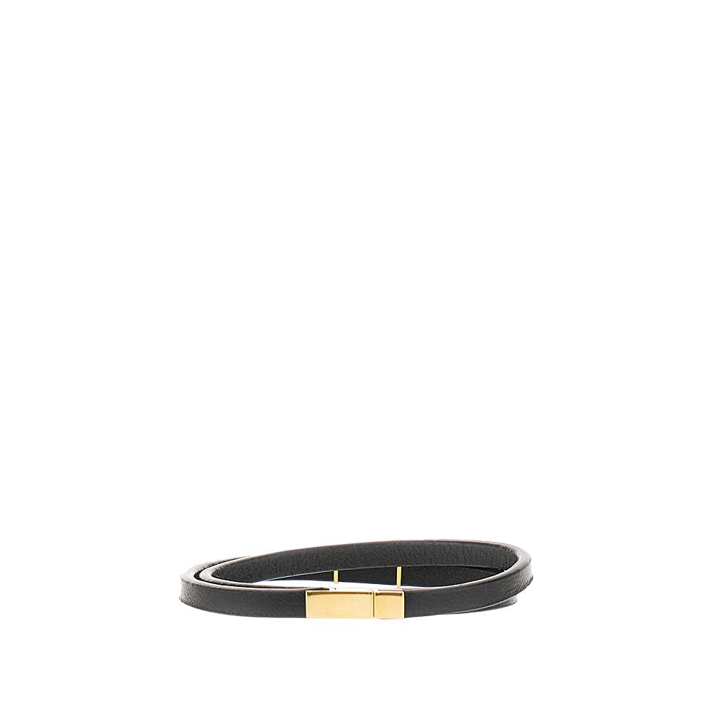 Bracciale in pelle con logo Cassandre