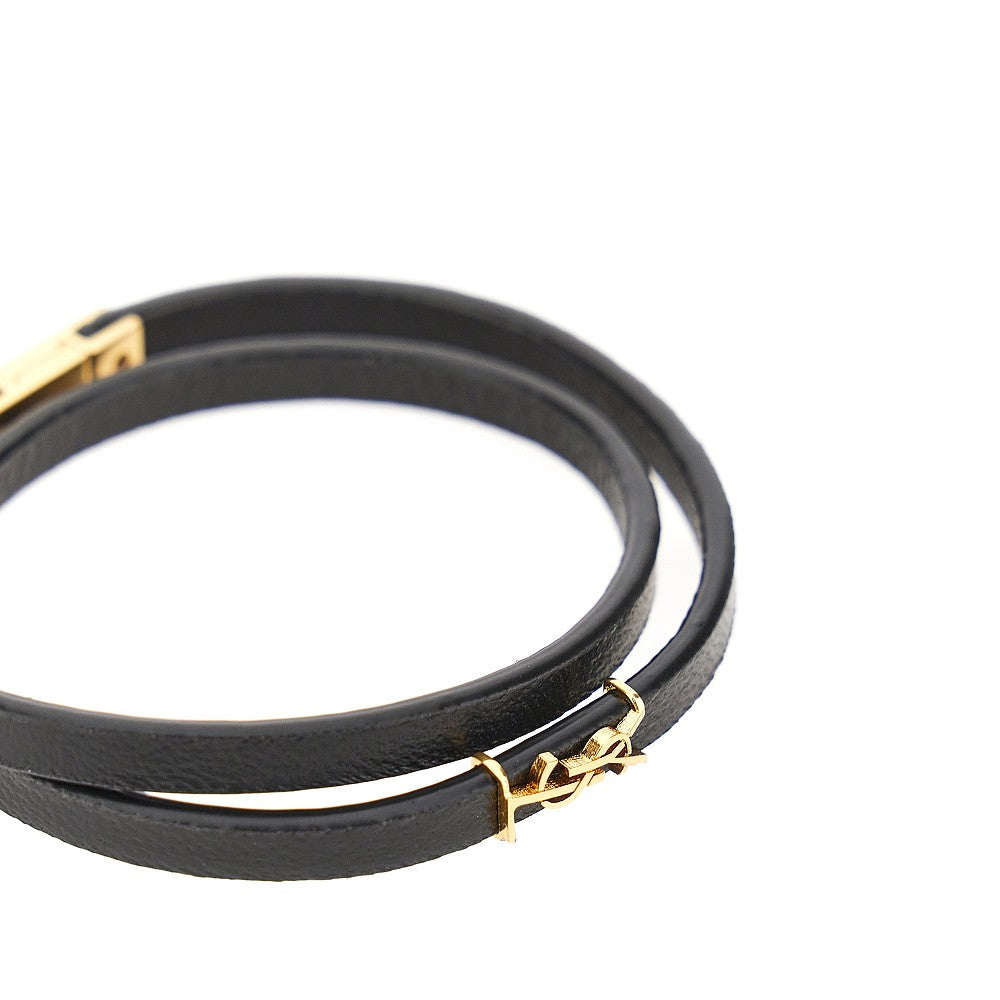 Bracciale in pelle con logo Cassandre