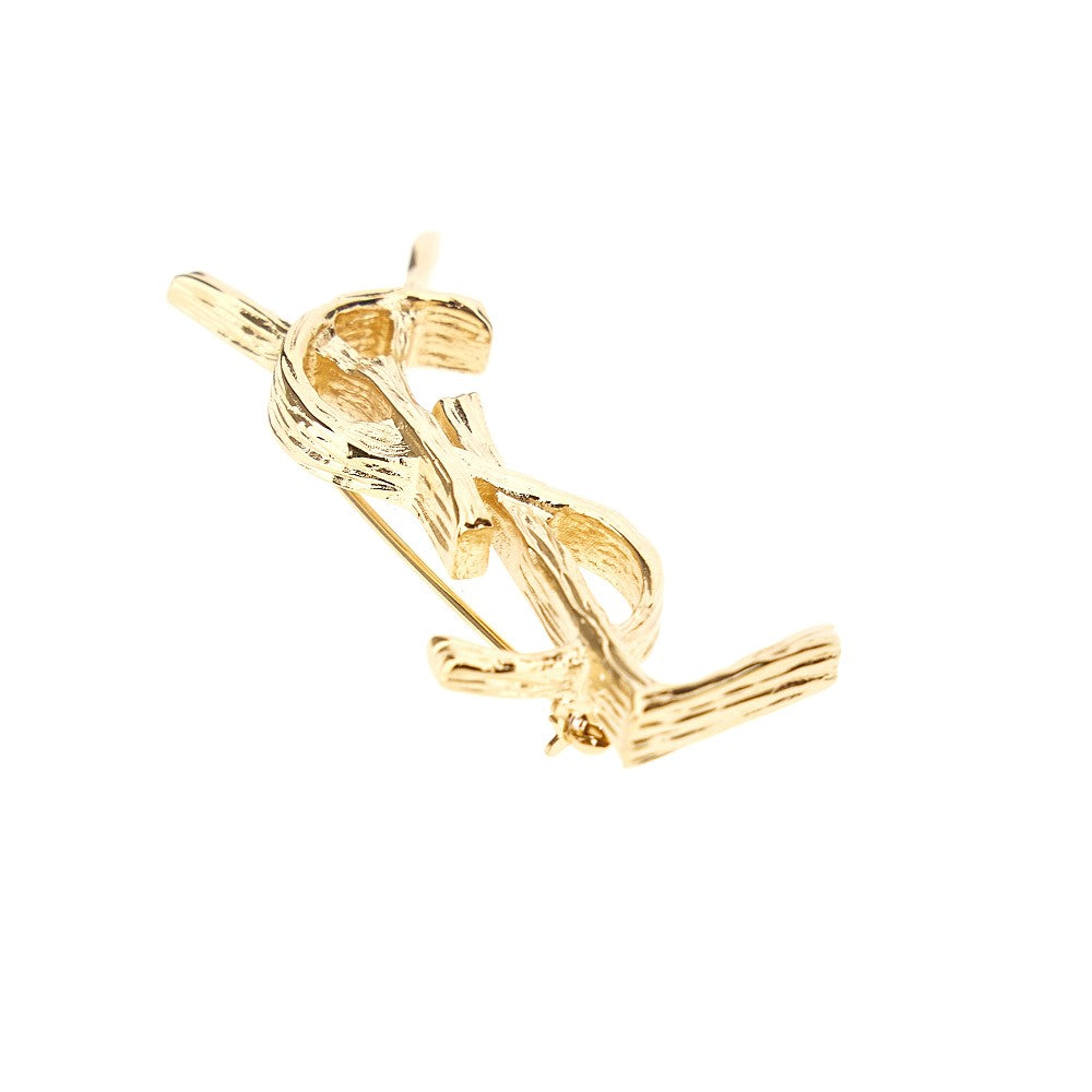 Engraved texture Cassandre brooch